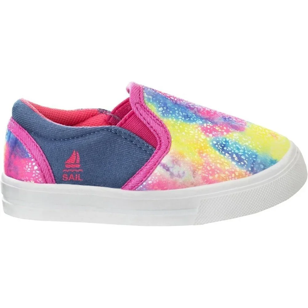 Sail Girl's Slip on Light-Weight Walking Sneakers Pink Toddler Size 5 Shoes